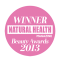 Winner Natural Health Magazine Beauty Awards 2013